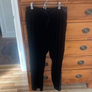 Women’s Black Velvet Pants with Sequin Stripe Draper James